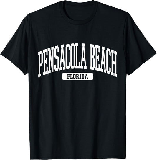 Pensacola Beach Florida Souvenir Beach, Retro, Minimalist T-Shirt - T-Shirt | Black