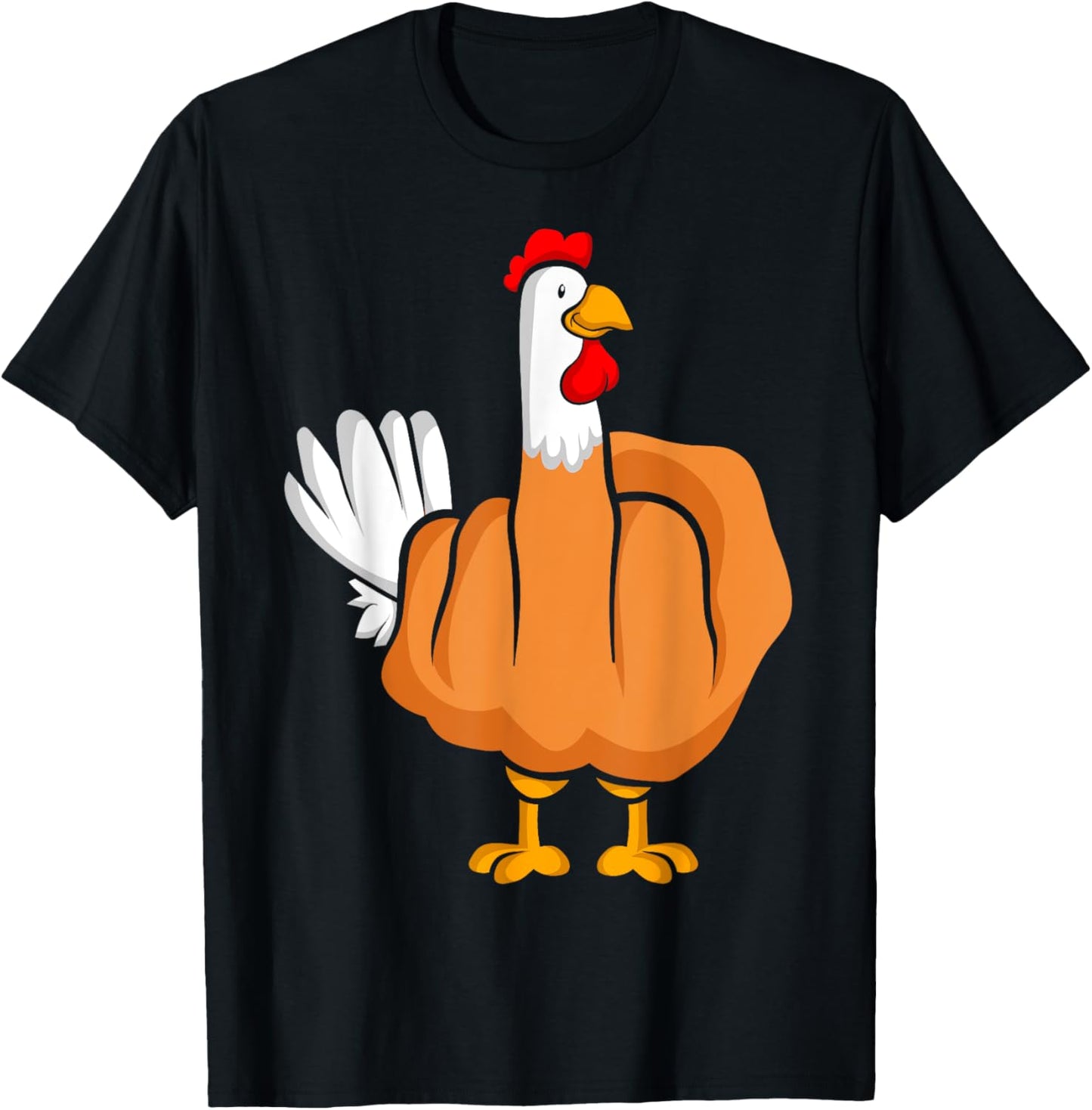 Middle Finger Chicken Rooster T-Shirt - T-Shirt | Black