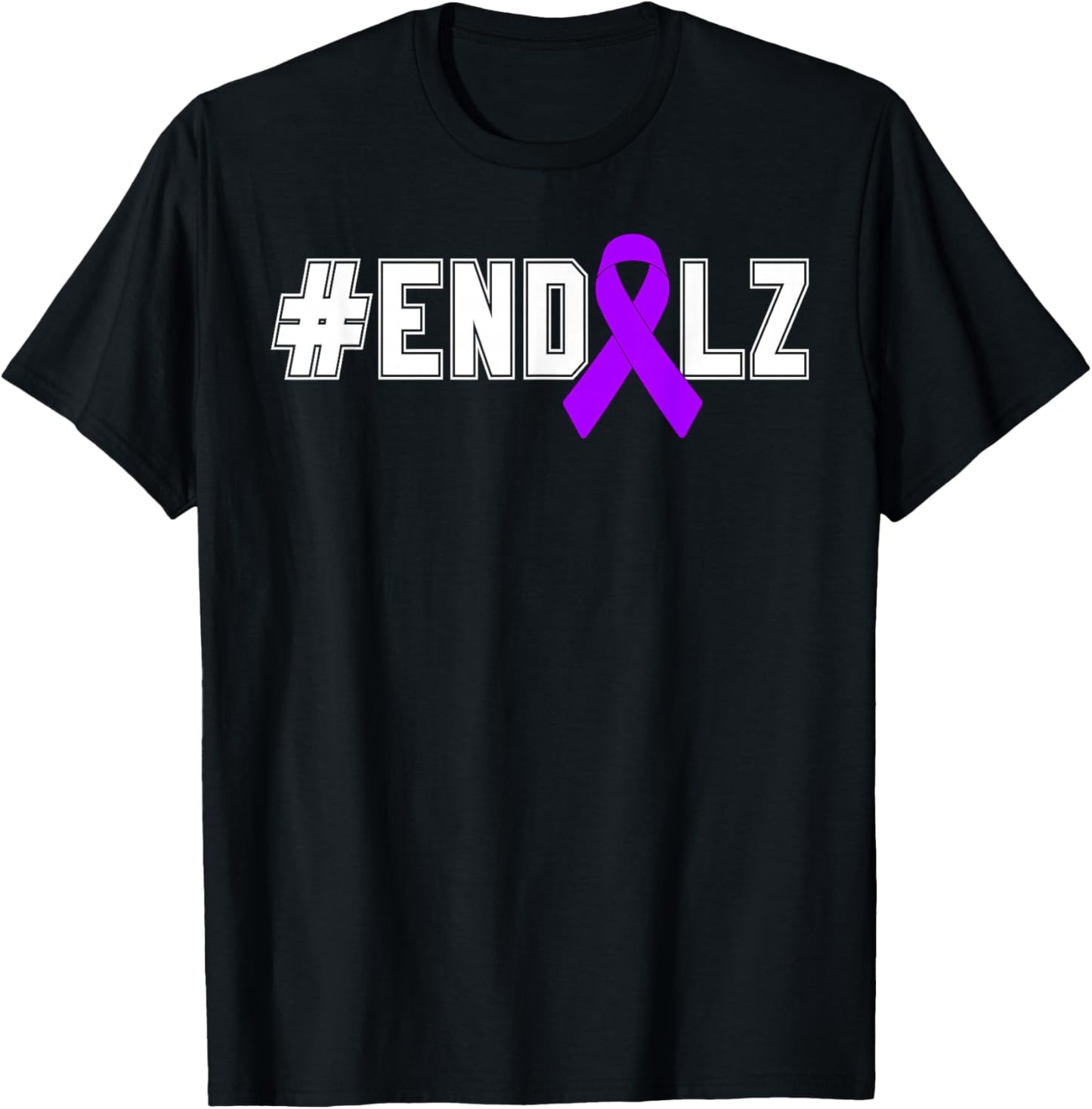 End Alz Purple Ribbon Alzheimer's Awareness Month Warrior T-Shirt - T-Shirt | Black