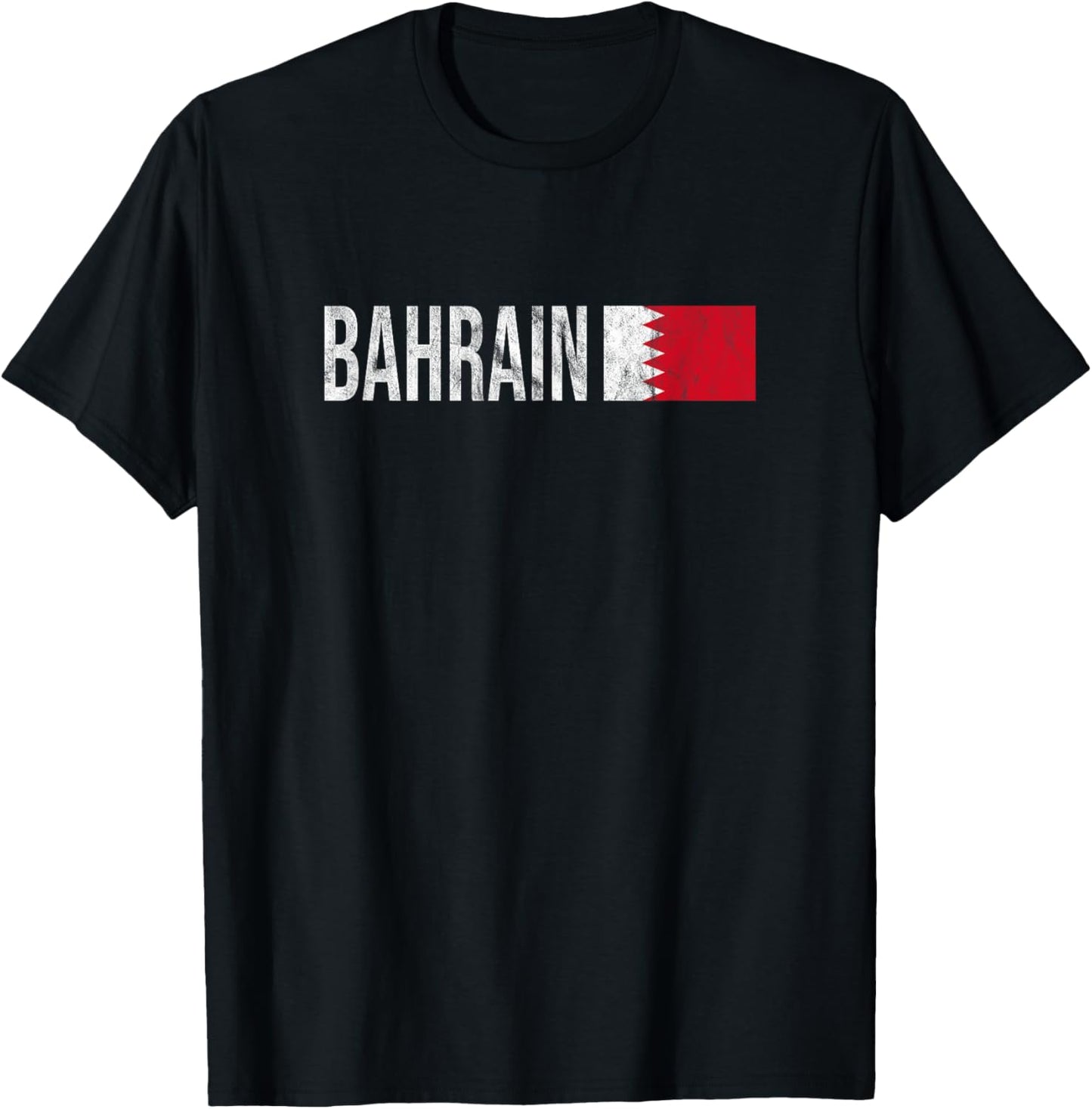 Bahrain Map and Flag Souvenir - Retro Bahrain Design T-Shirt - T-Shirt | Black