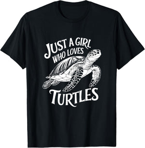 Just a Girl Who Loves Turtles Gift Girls Teens T-Shirt - T-Shirt | Black