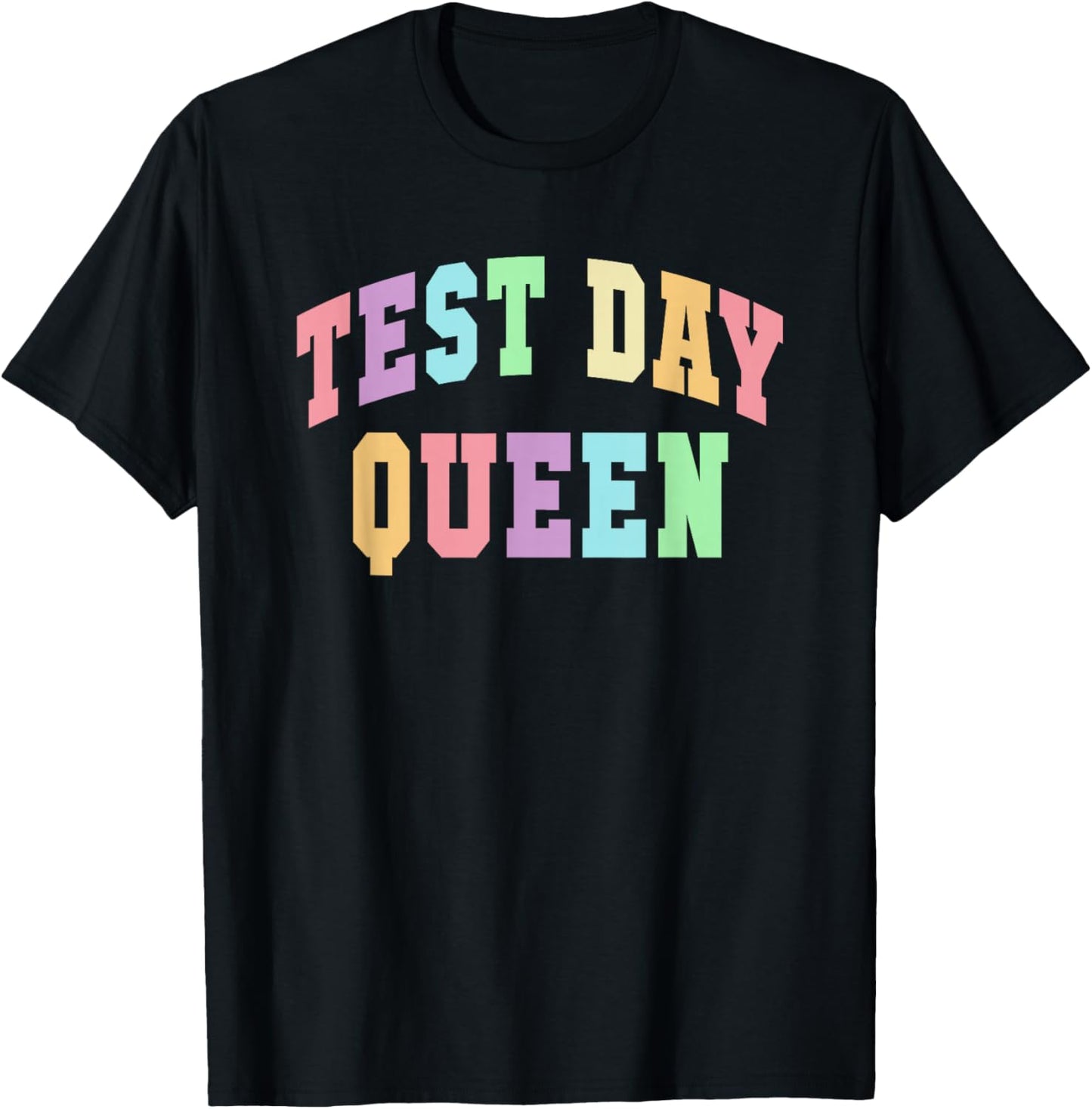 Kawaii TEST DAY QUEEN Testing Mode On Teacher Math ELA Crew T-Shirt - T-Shirt | Black