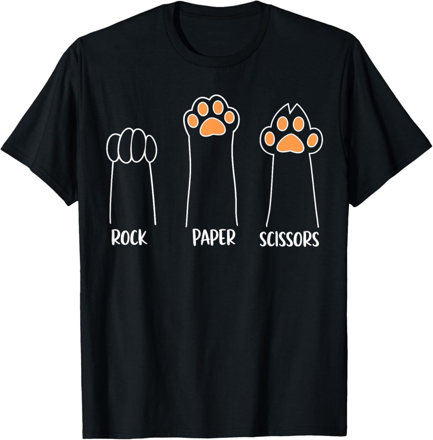 Cat Paw Hand Game Funny Black Small T-Shirt - T-Shirt | Black