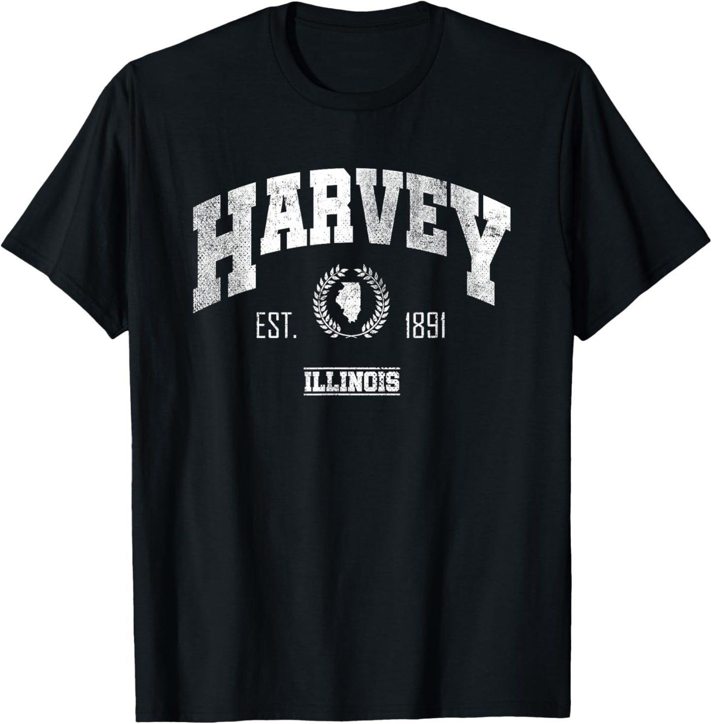 Harvey IL | Illinois | Vintage Throwback T-Shirt - T-Shirt | Black