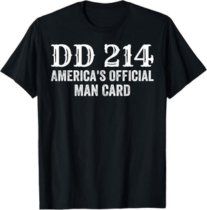 DD214 - America's Official Man Card T-Shirt - T-Shirt | Black