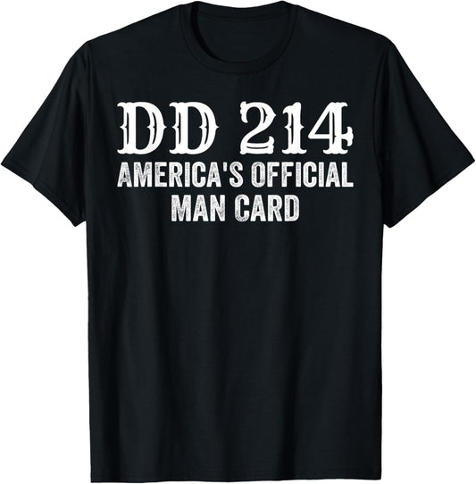 DD214 - America's Official Man Card T-Shirt - T-Shirt | Black