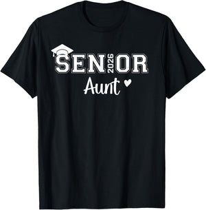 Senior 2026 Aunt Class Of 2026 Aunt Auntie Graduate T-Shirt - T-Shirt | Black