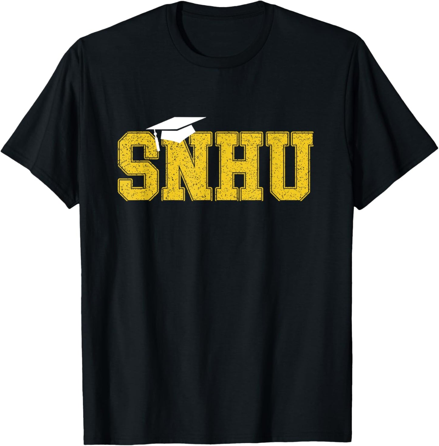 SNHU College Graduation With Hat Vintage T-Shirt - T-Shirt | Black
