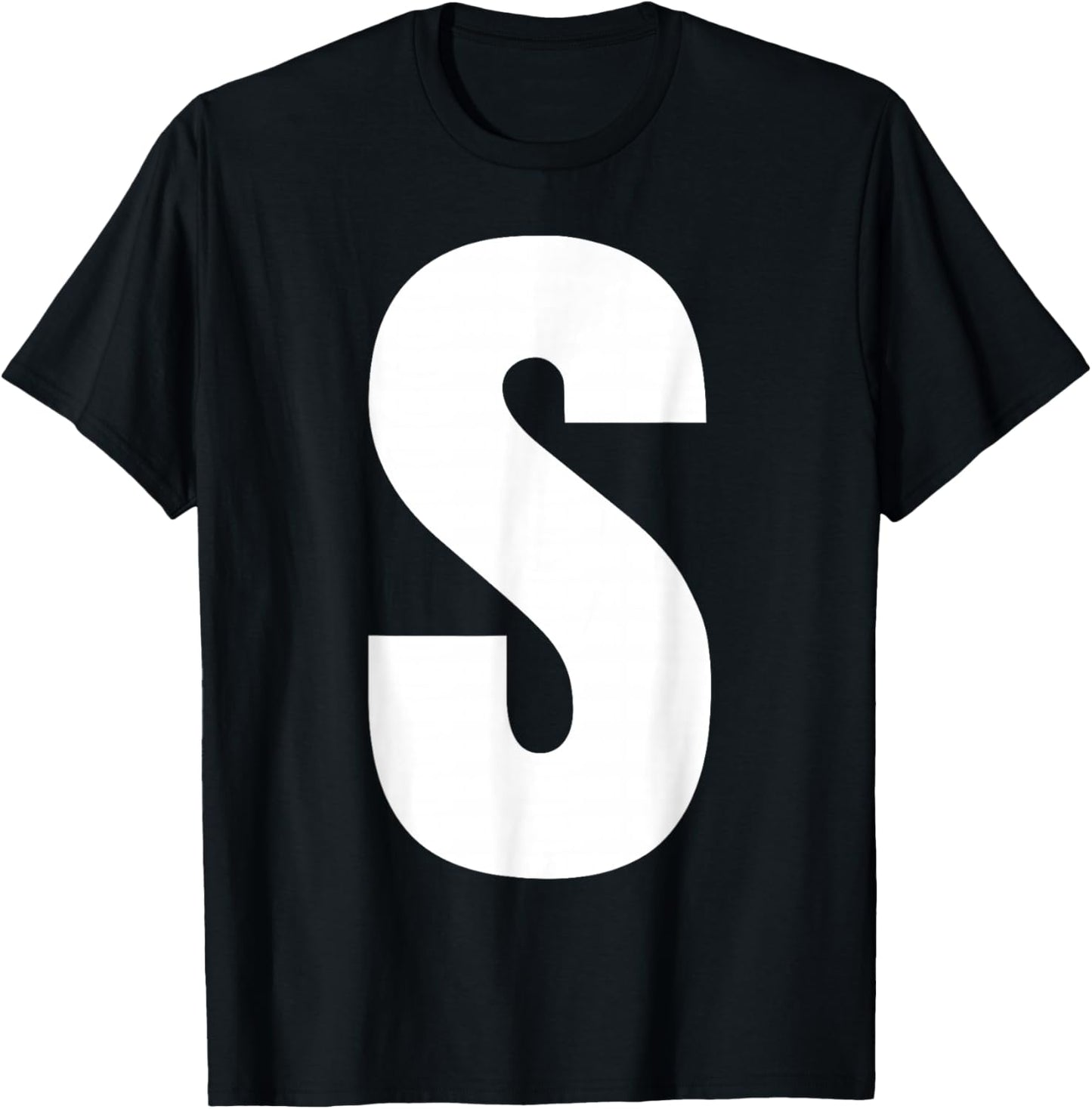 Letter S Capital Bold Alphabet Matching Monogram T-Shirt - T-Shirt | Black