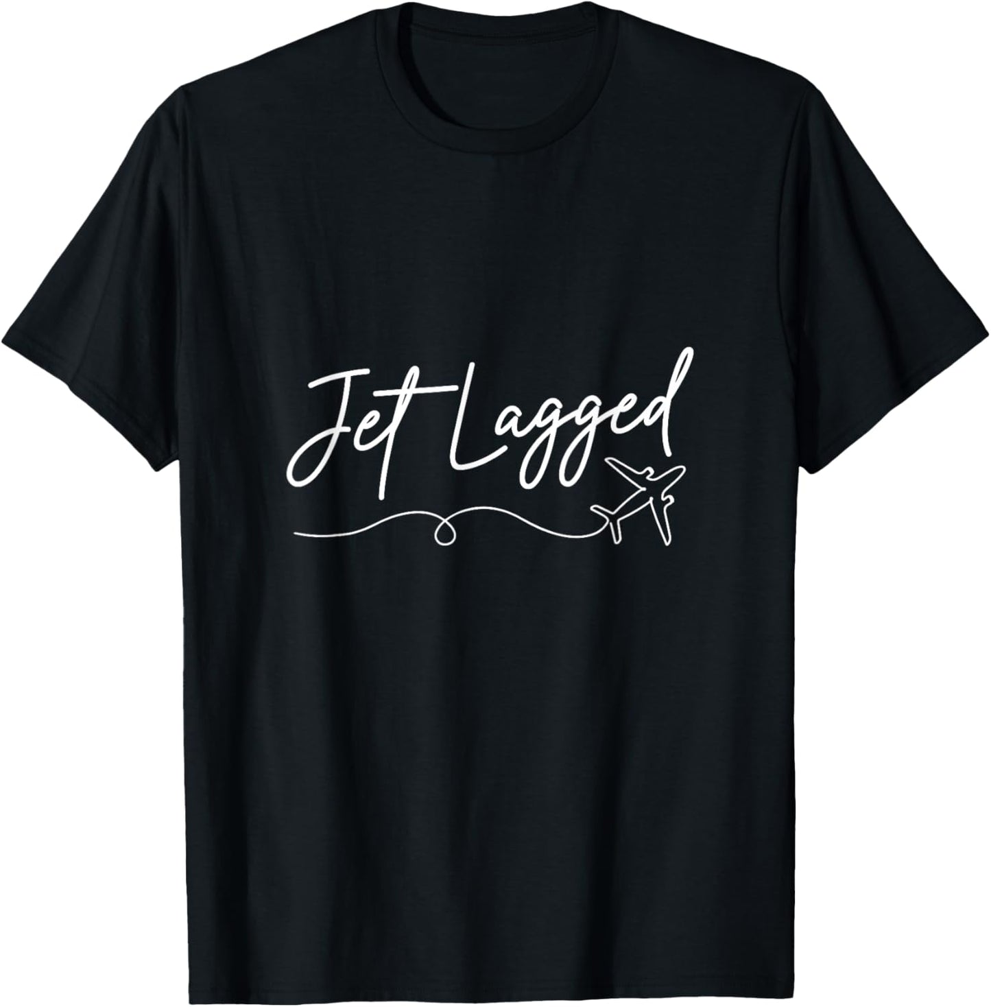Flight Attendant Jet Lagged Stewardess Aviation Graphic T-Shirt - T-Shirt | Black