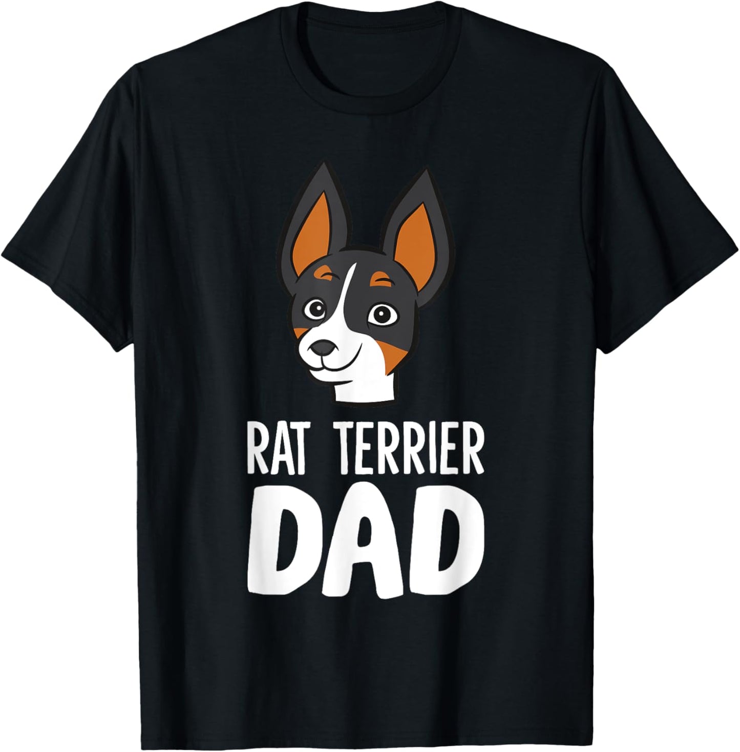 Rat Terrier Dog Owner Papa Funny Rat Terrier Dad T-Shirt - T-Shirt | Black