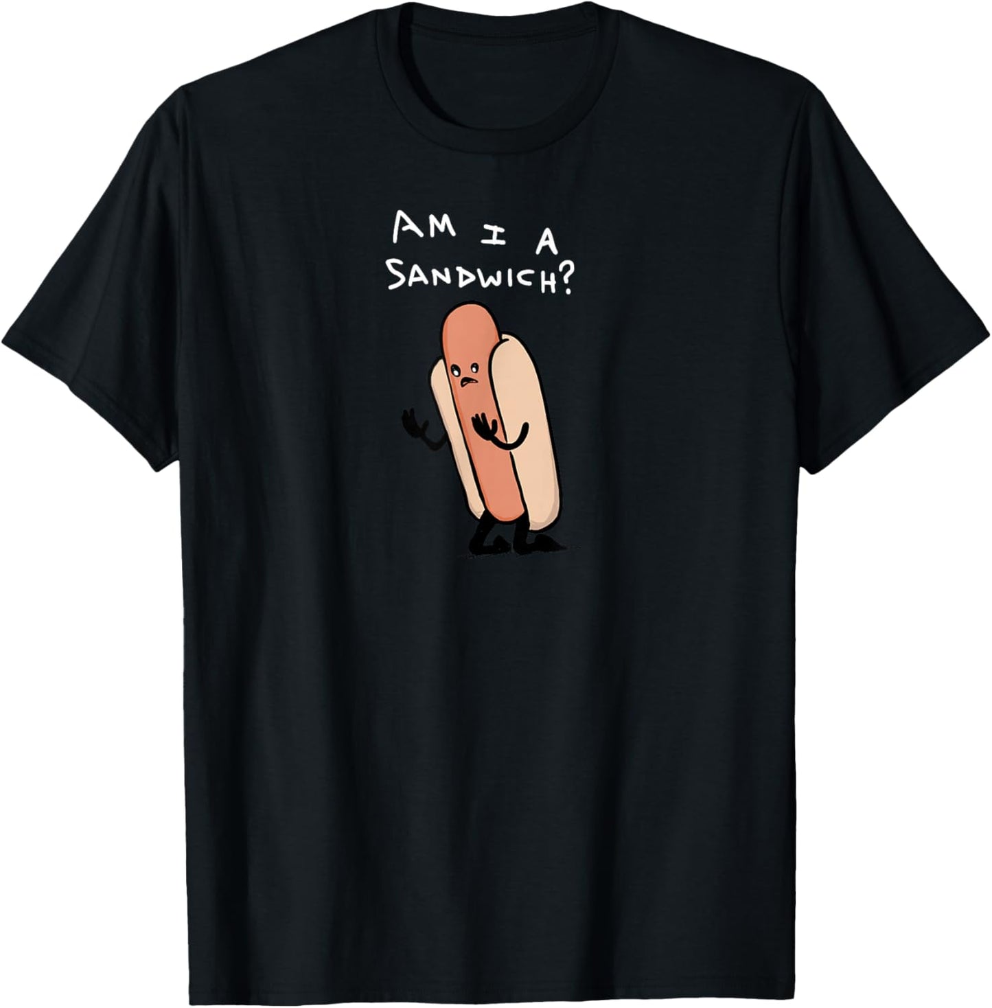 Threadless Nathan W. Pyle Am I A Sandwich? Graphic T-Shirt - T-Shirt | Black