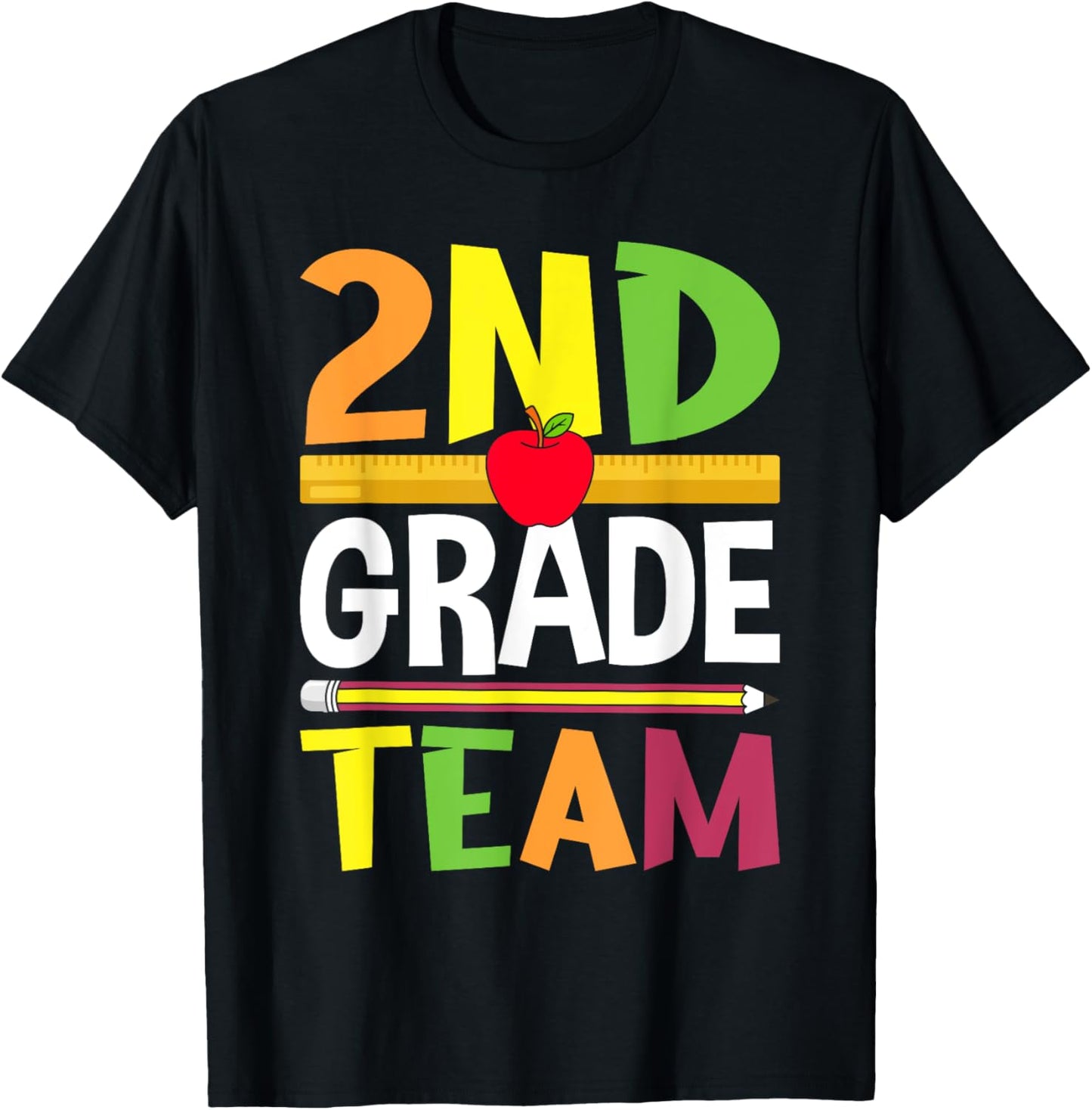 2nd Grade Team 2nd Grade Squad Teacher T-Shirt - T-Shirt | Black