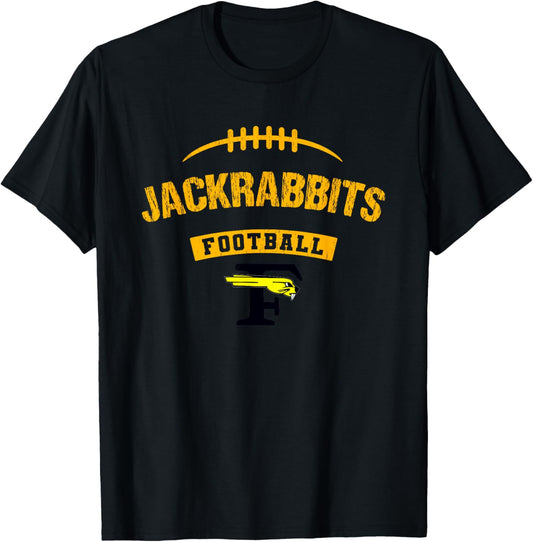 Forney Jackrabbits Logo Football Distressed HS T-Shirt - T-Shirt | Black