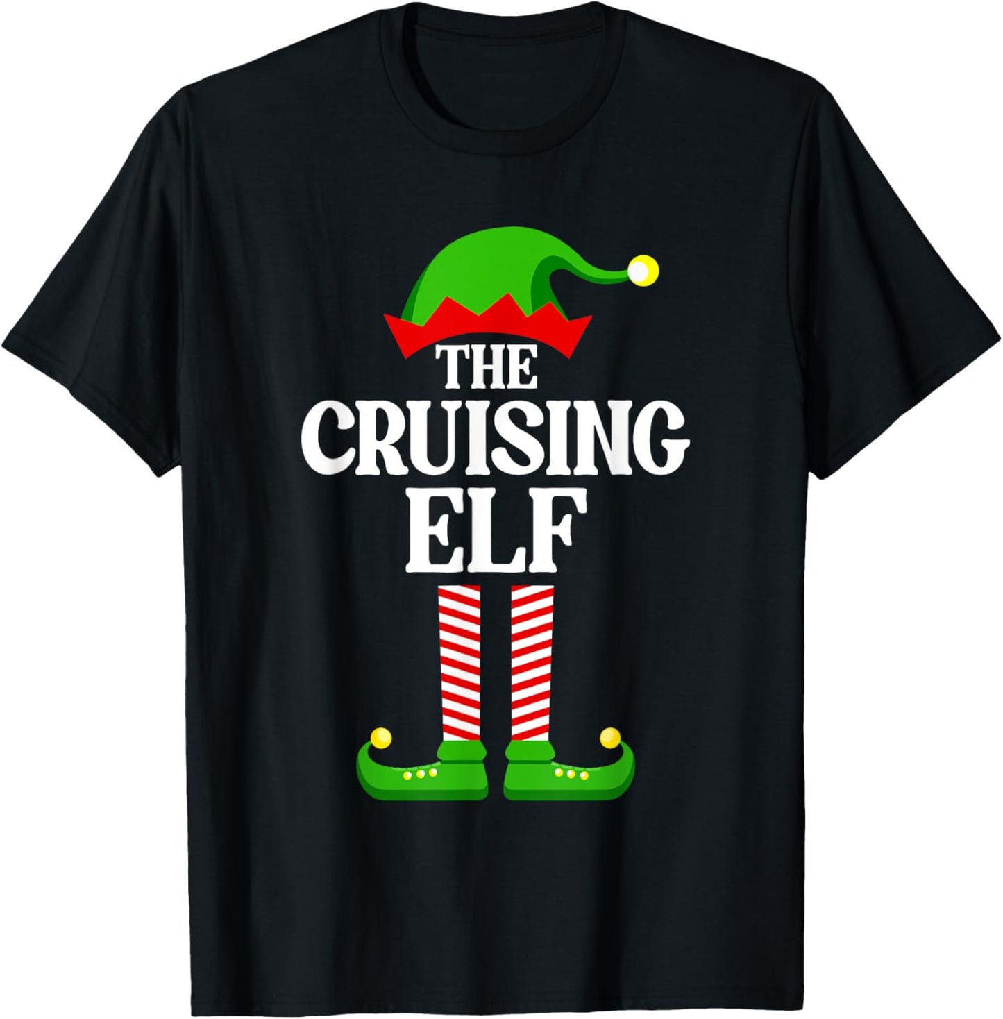 Cruising Elf Family Matching Group Funny Christmas T-Shirt - T-Shirt | Black