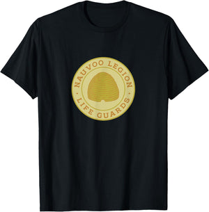 Nauvoo Legion Life Guards Uniform Button with Beehive T-Shirt - T-Shirt | Black