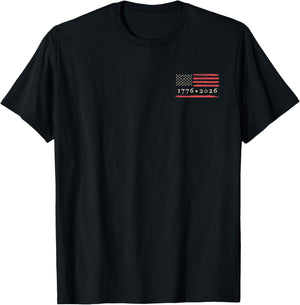 American Flag Distressed Vintage Patriotic 4th of July 1776 T-Shirt - T-Shirt | Black