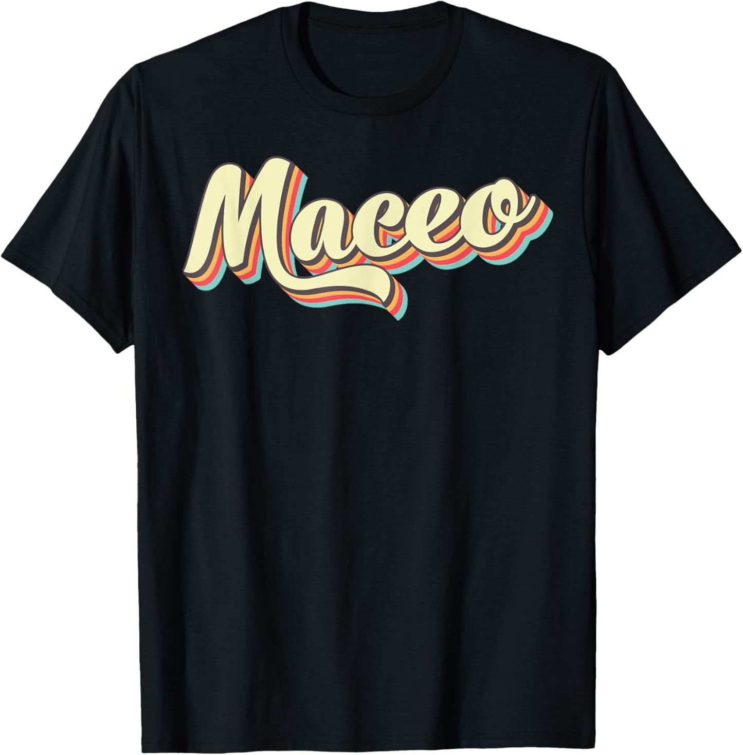 Maceo Retro Art Baseball Font Vintage T-Shirt - T-Shirt | Black