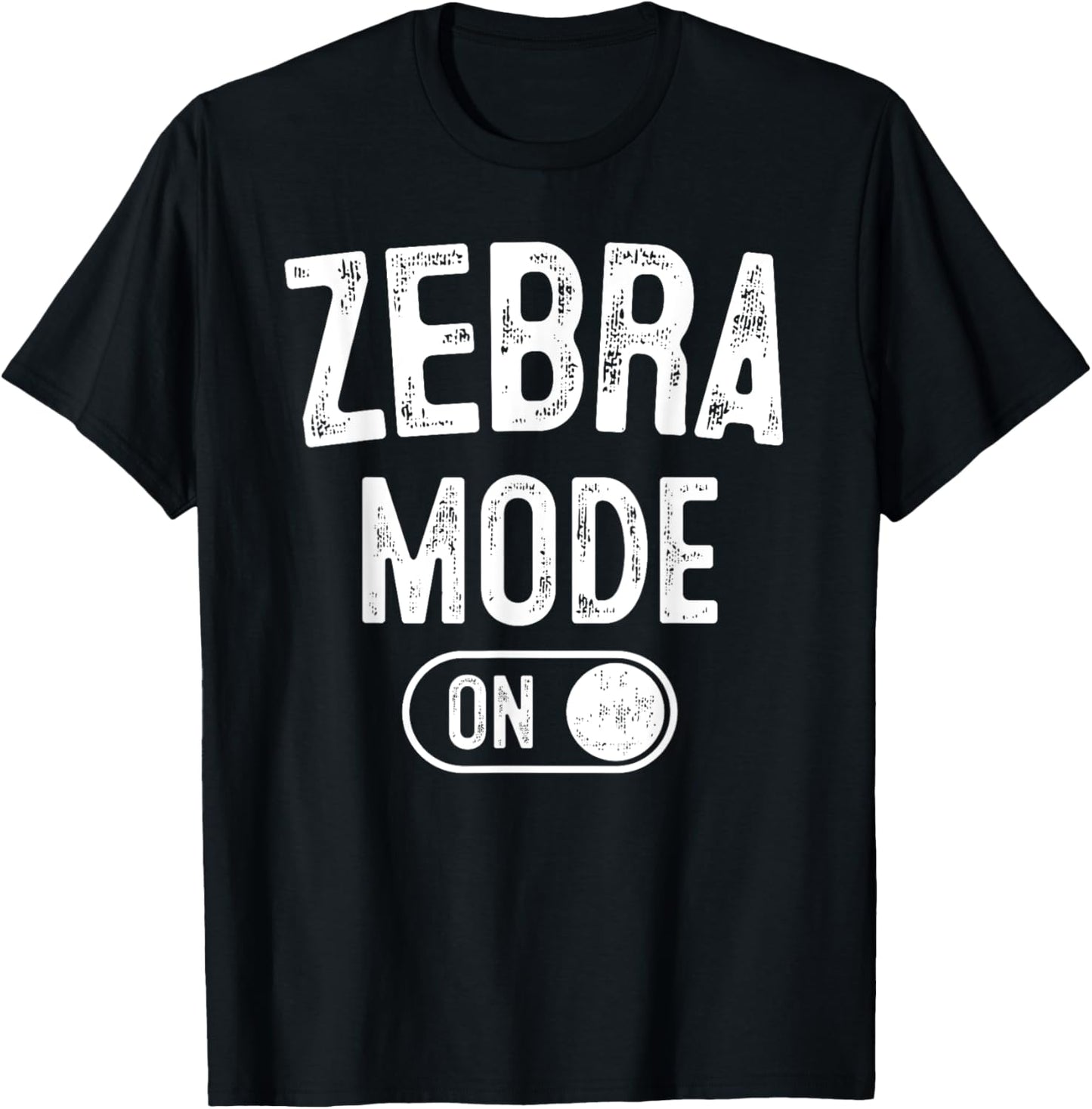Zebra Mode On Costume Funny Safari Gift Zoo Animal Lover T-Shirt - T-Shirt | Black