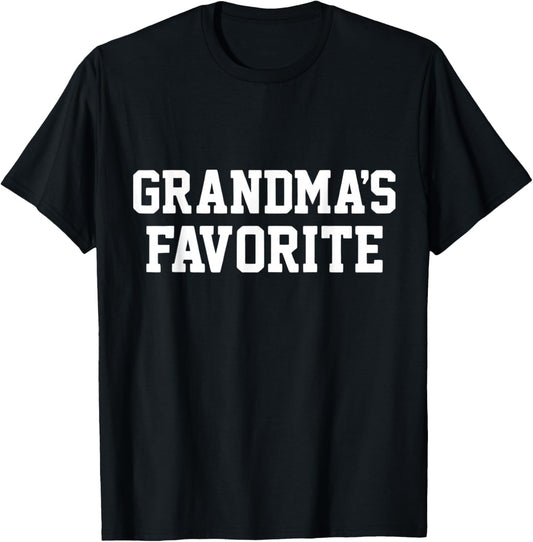 Funny Grandma's Favorite Black Modern Classic Crew T-Shirt - T-Shirt | Black
