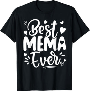 Best Mema Ever Heart Mama Grandma Mother's Day Women T-Shirt - T-Shirt | Black