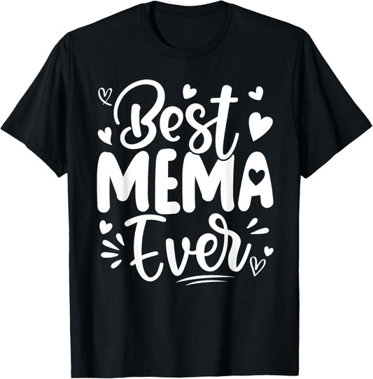 Best Mema Ever Heart Mama Grandma Mother's Day Women T-Shirt - T-Shirt | Black