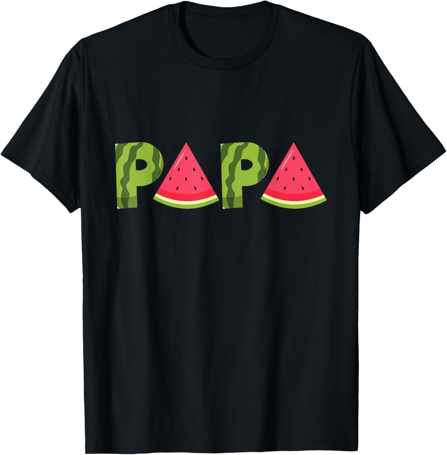 Papa Watermelon Funny Summer Fruit Dad Cool Father's Day T-Shirt - T-Shirt | Black
