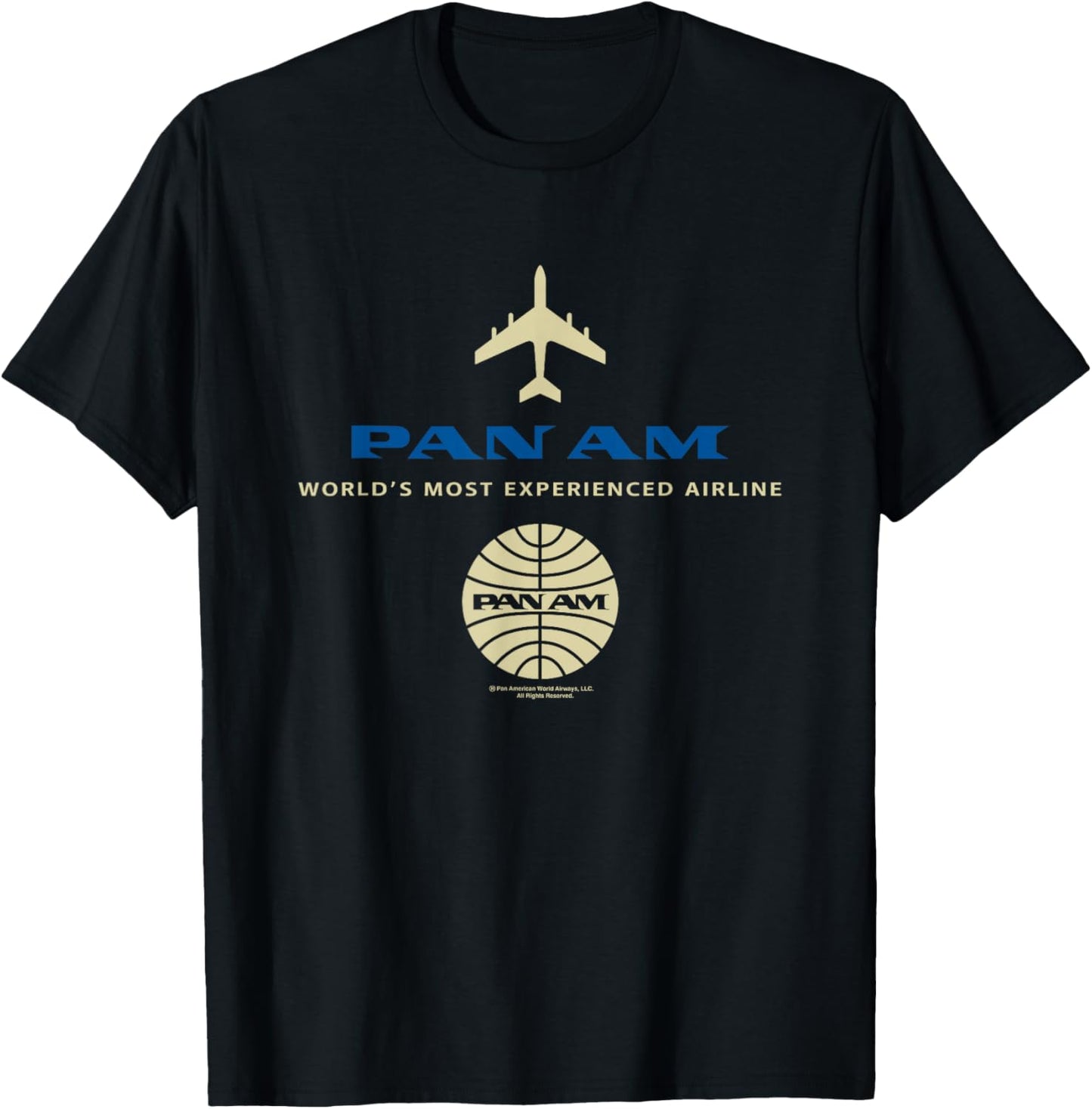 Pan Am Blue Gold Retro Logo T-Shirt - T-Shirt | Black