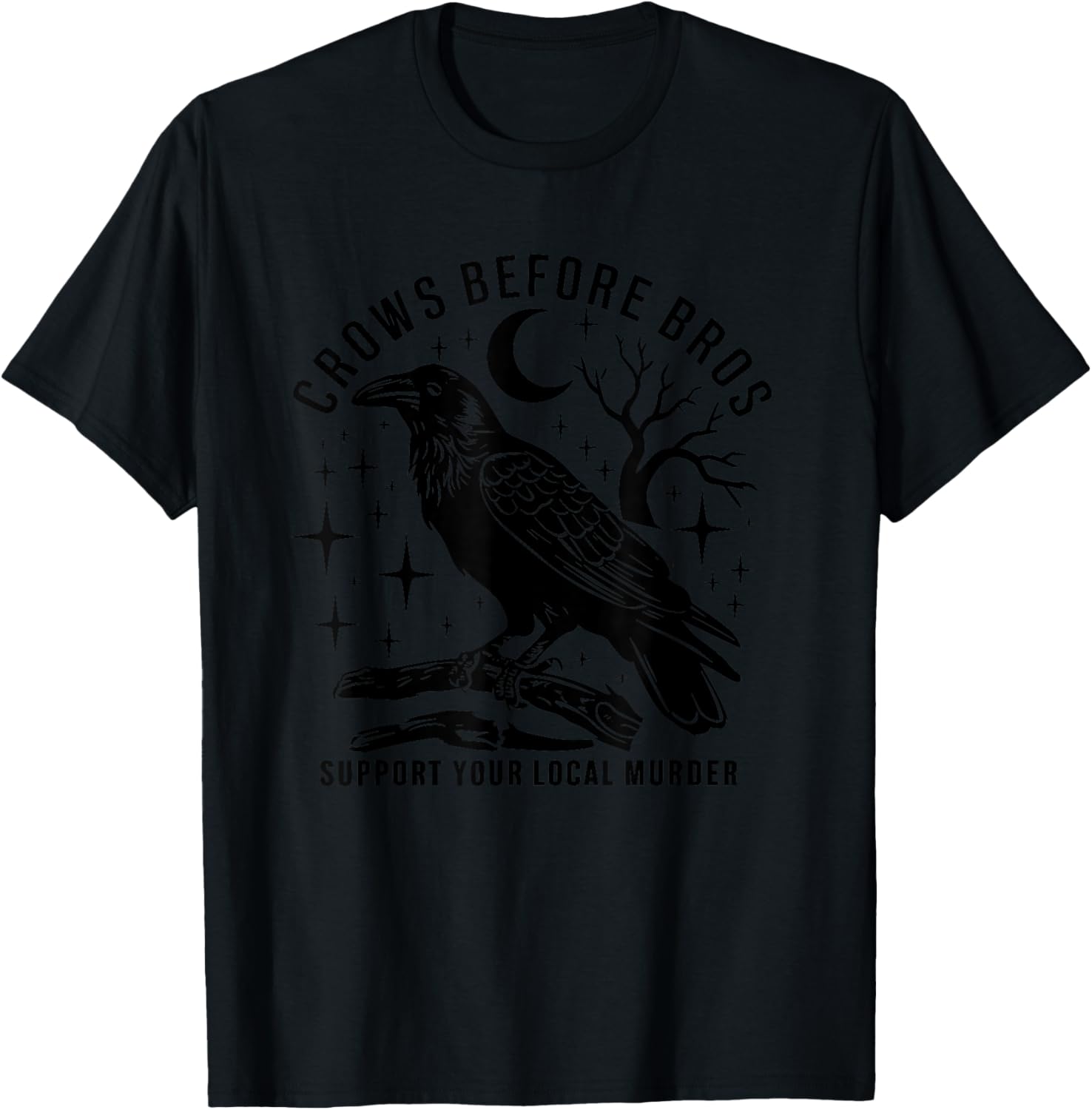 Vintage Crows Before Bros Feminist Women T-Shirt - T-Shirt | Black