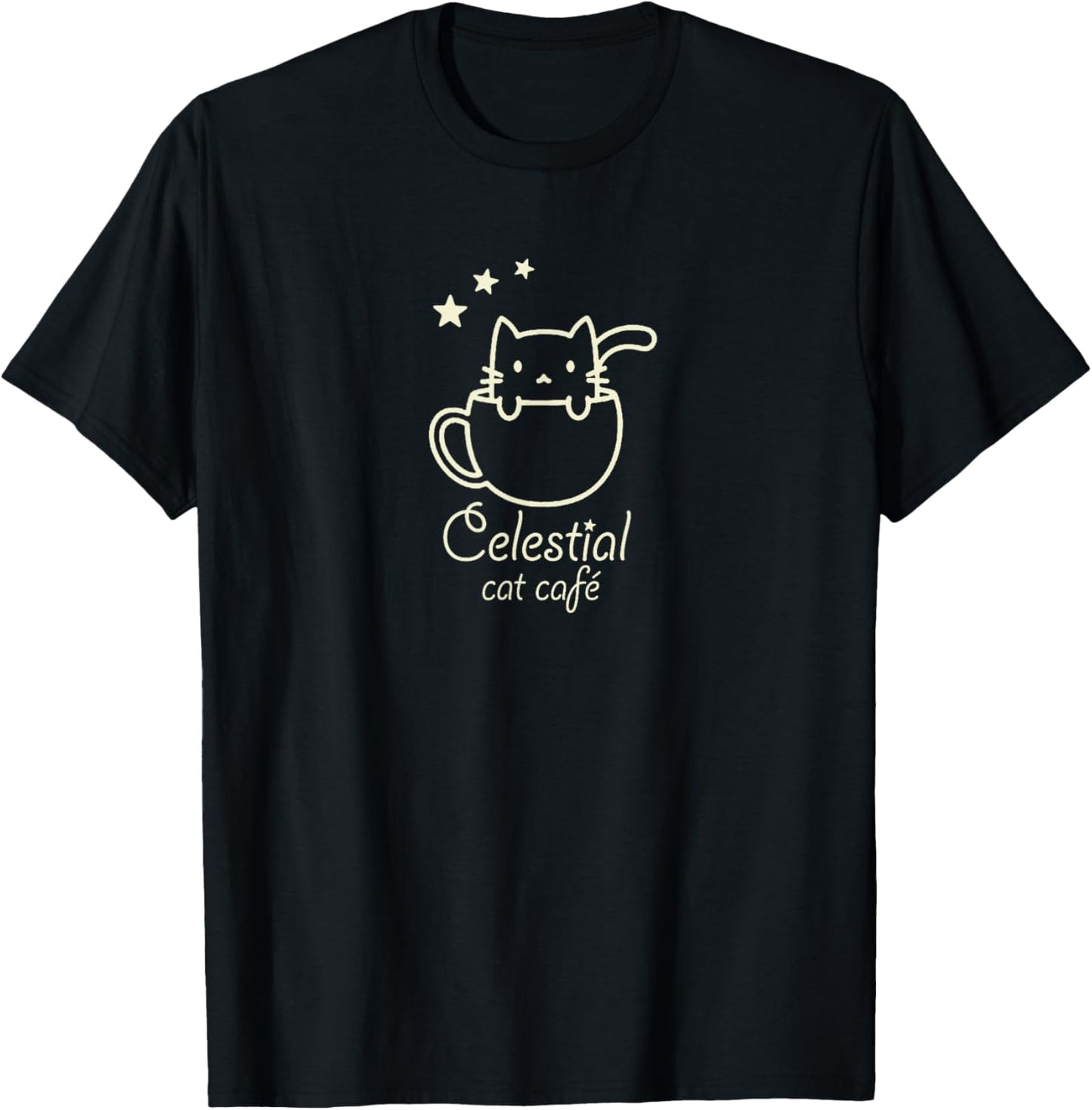 Celestial Cat Cafe A T-Shirt - T-Shirt | Black