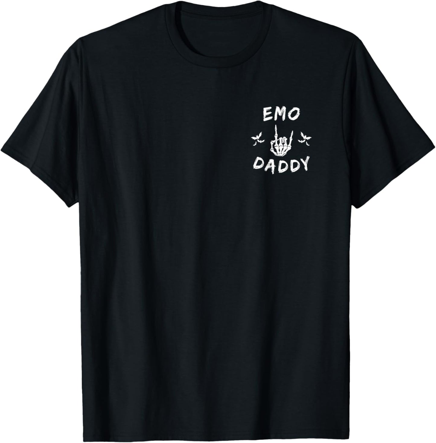 Emo daddy Emo dad Goth skeleton hand rock on father's Day T-Shirt - T-Shirt | Black