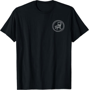 Pinball Machine Badge Minimalist One Line Drawing T-Shirt - T-Shirt | Black