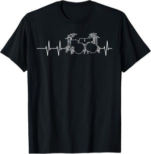 Funny Drummer Art Women Kids Drumming Lover Drummer T-Shirt - T-Shirt | Black