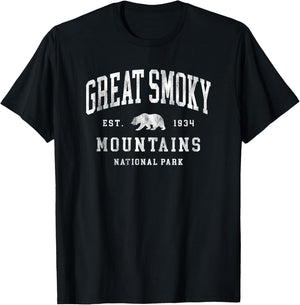 Vintage Great Smoky Mountains National Park Kids T-Shirt - T-Shirt | Black