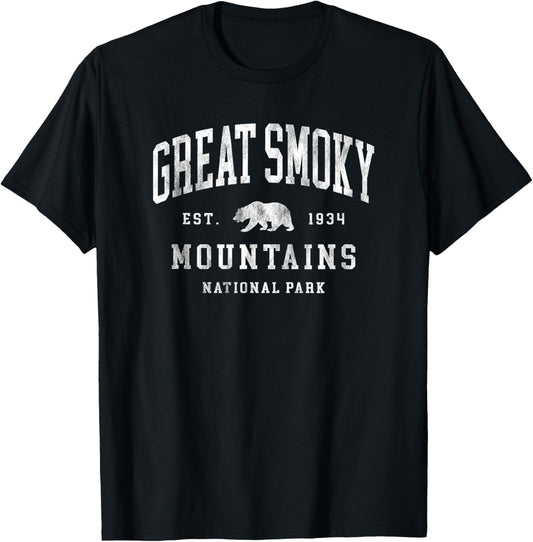 Vintage Great Smoky Mountains National Park Kids T-Shirt - T-Shirt | Black