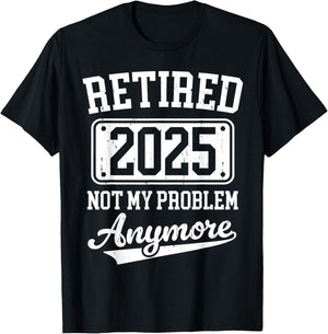 Vintage Retired 2025 Funny Retirement Men Women T-Shirt - T-Shirt | Black