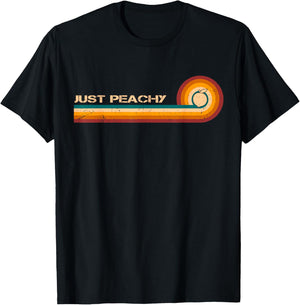Sarcastic Shirt Retro Stripes Just Peachy Georgia Peaches T-Shirt - T-Shirt | Black