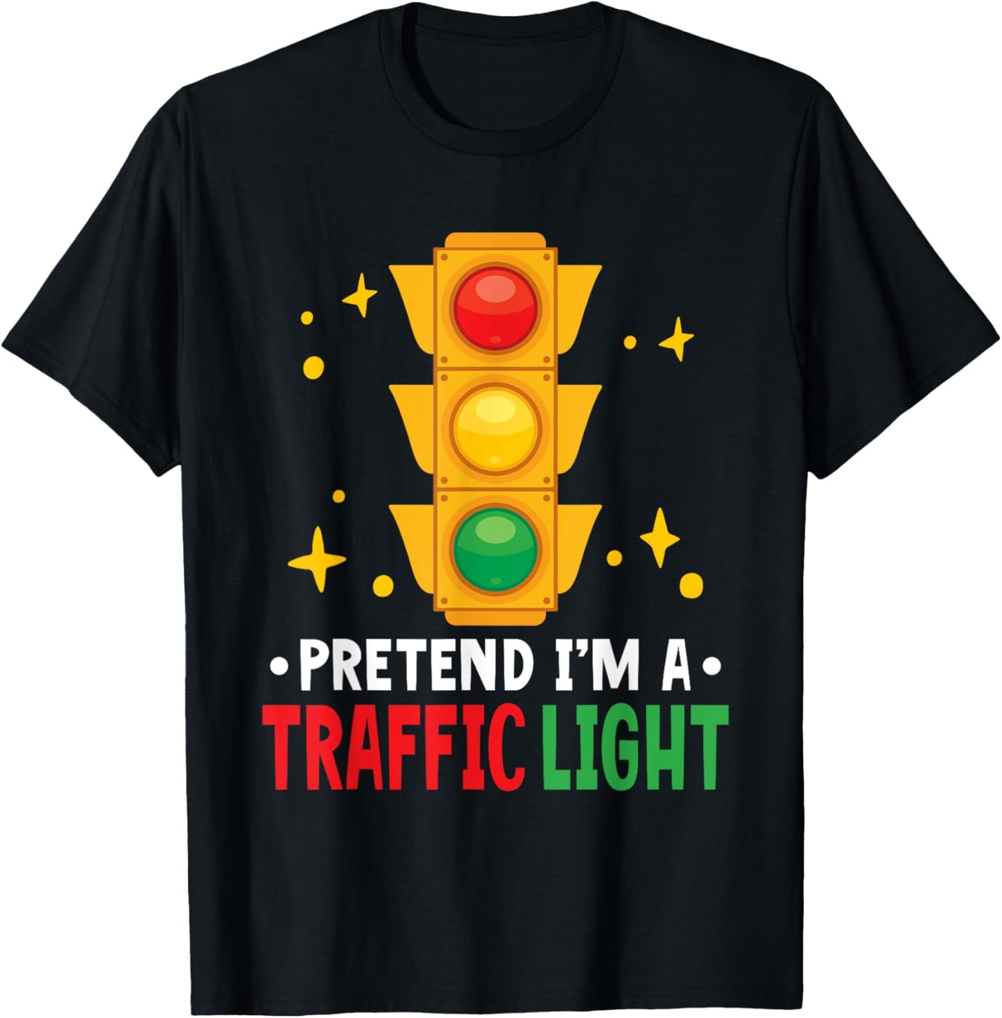 Traffic Light Lover Halloween Pretend I'm A Traffic Light T-Shirt - T-Shirt | Black