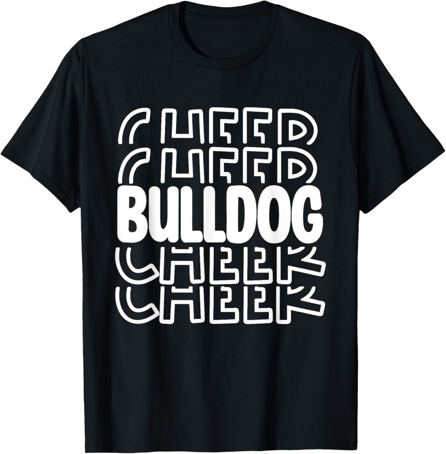 Bulldog Cheer High School Sports Team Mascot Football Cheer Men Women T-Shirt - T-Shirt | Black