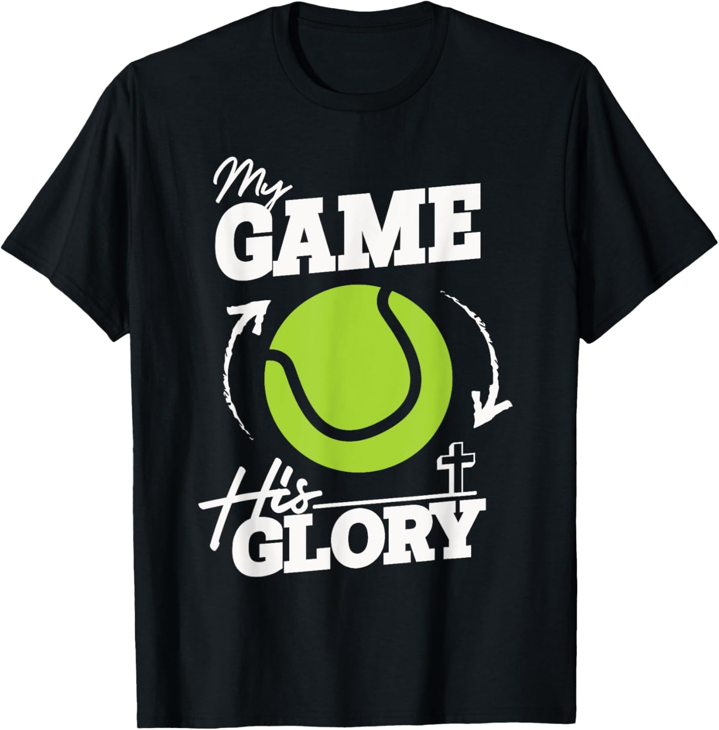 My Game His Glory - Teen Boy Christian Tennis T-Shirt - T-Shirt | Black