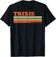 Trixie Retro Personalized First Name Vintage Stripes T-Shirt - T-Shirt | Black