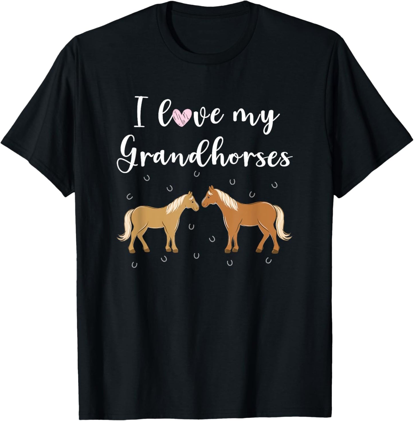 I Love My Grand Horses Funny Horse Grandma Grandmother Quote T-Shirt - T-Shirt | Black