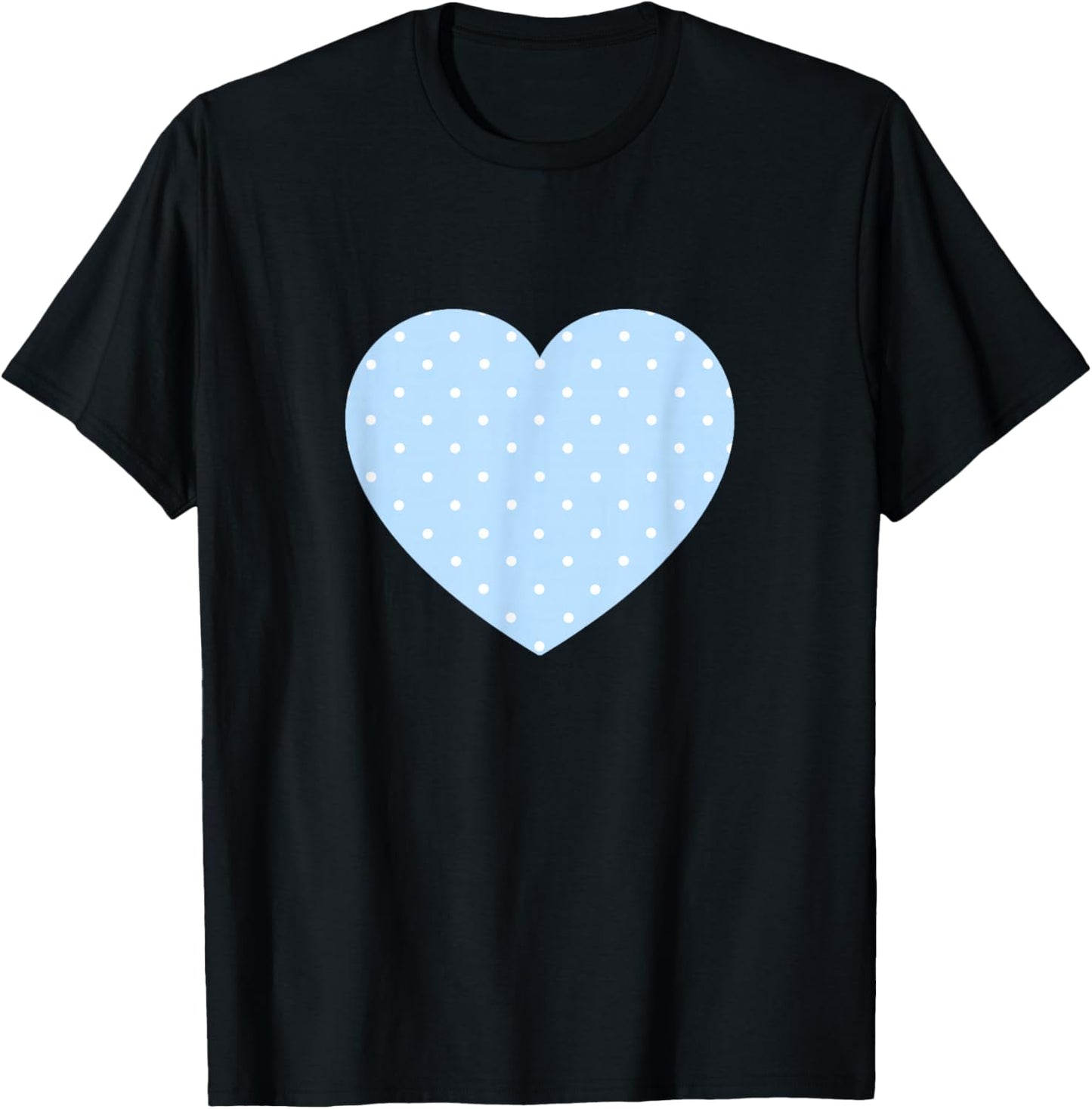 Light Blue Polka Dot Pattern Cute Minimalist Graphic T-Shirt - T-Shirt | Black