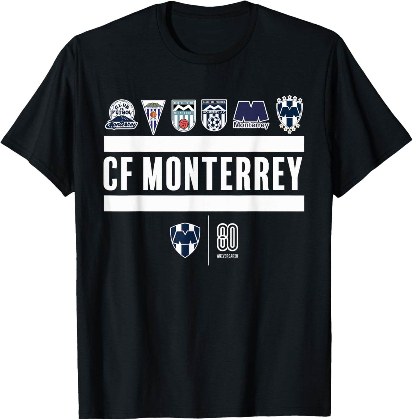Rayados de Monterrey 80th Anniversary T-Shirt - T-Shirt | Black