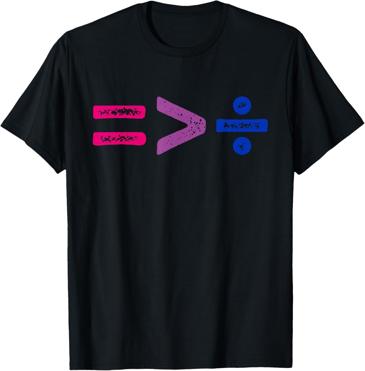 Equality Is Greater Than Division Simple Equation Bisexual T-Shirt - T-Shirt | Black