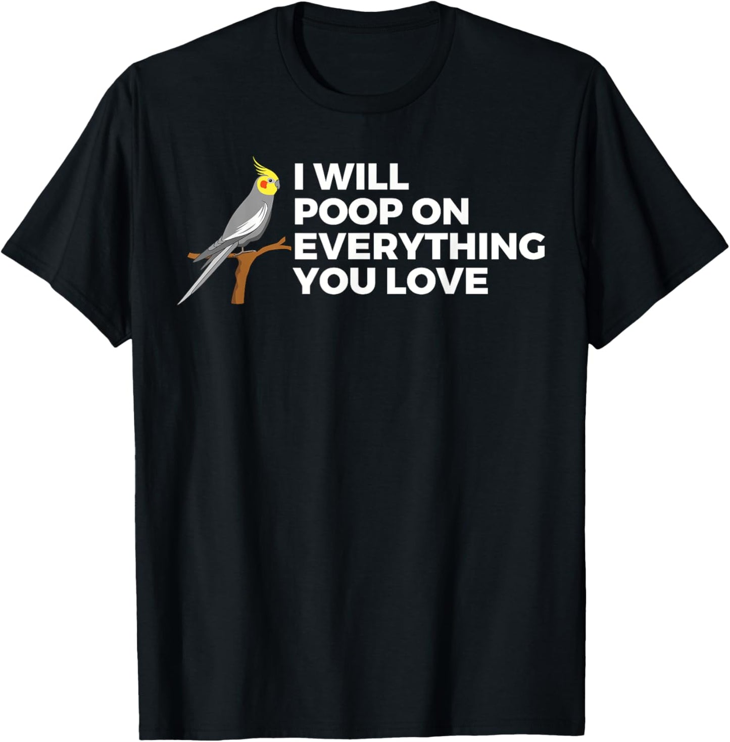 Cockatiel Art Women Cockatoo Bird Cockatiel Lover T-Shirt - T-Shirt | Black