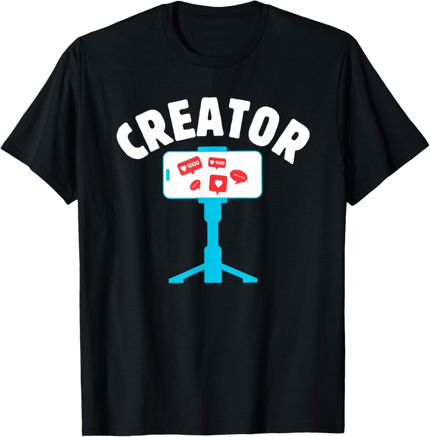 Content Creator blogger vlogger influencer Creator Podcast T-Shirt - T-Shirt | Black