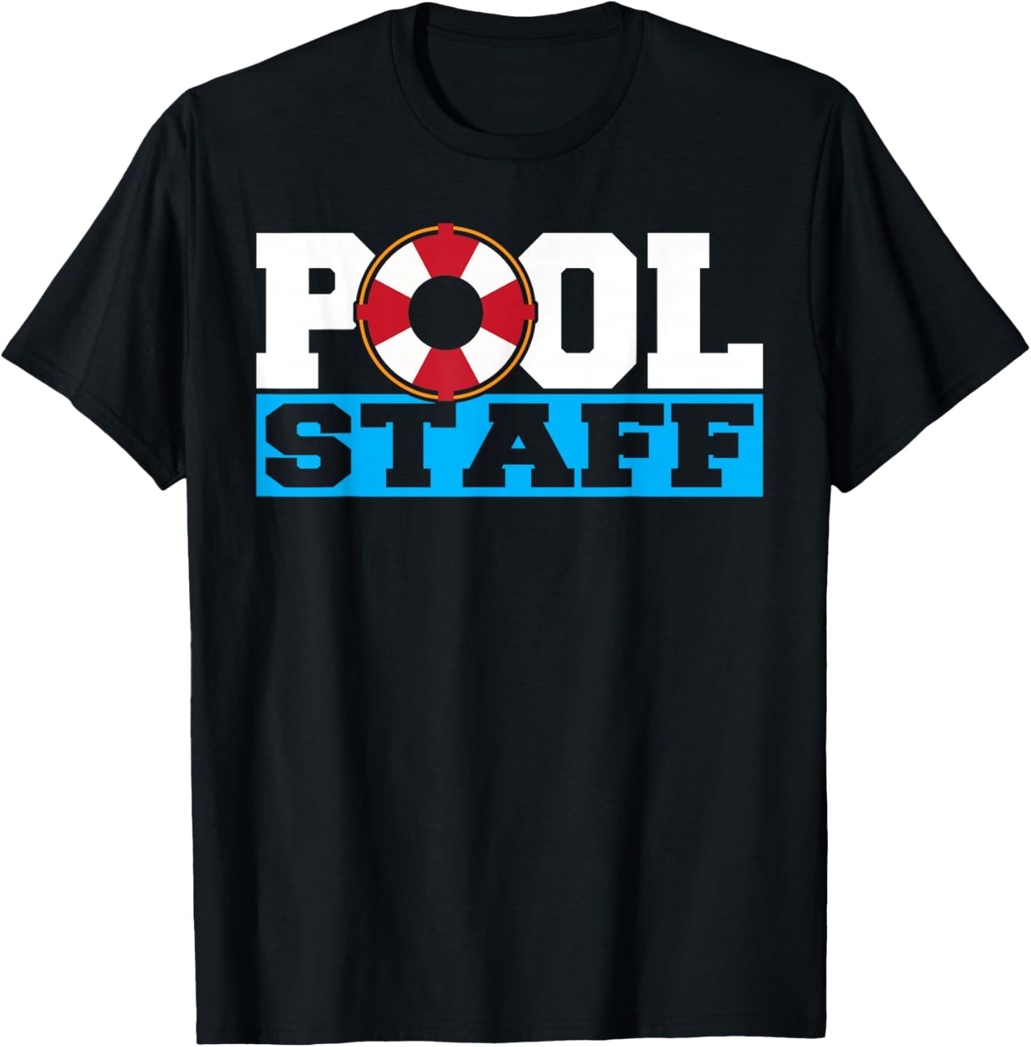 Pool Staff Kids Life Guard Boys Men Swimming Pool T-Shirt - T-Shirt | Black