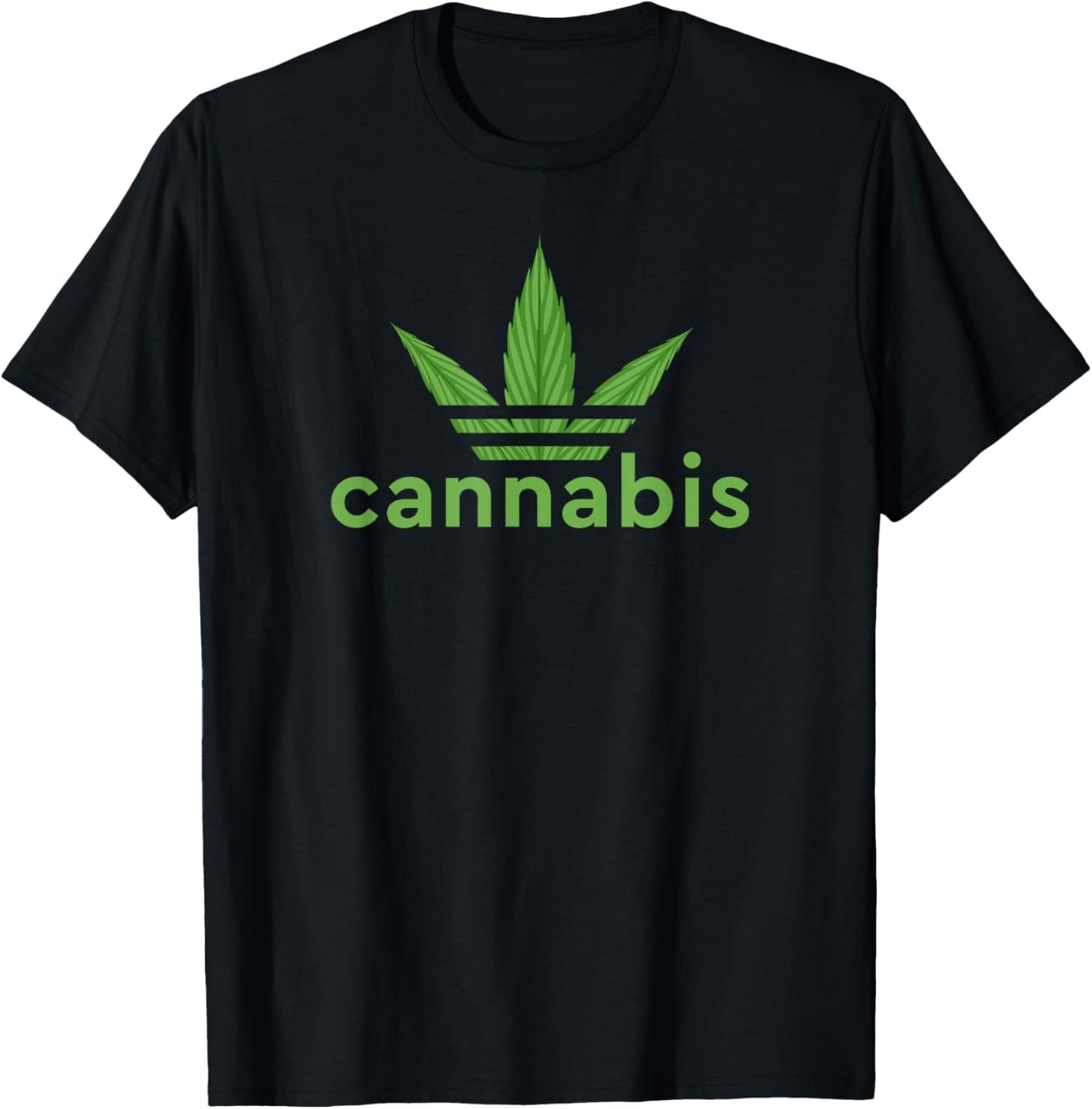 Cannabis Leaf Sport Design T-Shirt - T-Shirt | Black