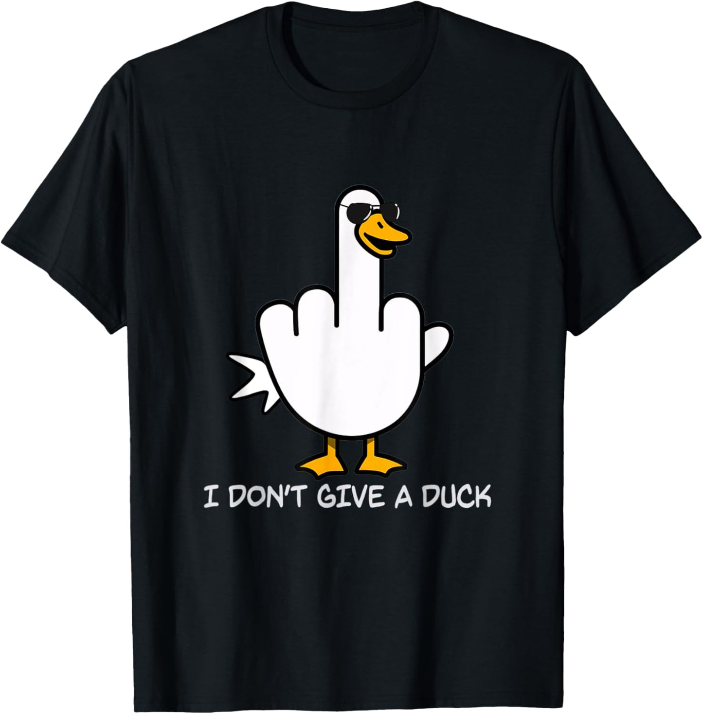 Duck You! Funny Duck With Middle Finger Saying T-Shirt - T-Shirt | Black